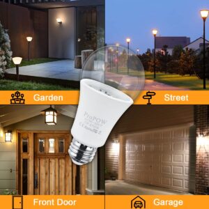 ProPOW 25 Watt Dusk to Dawn Light Bulbs, A19 3W Clear Cover E26 LED Bulbs Automatic on/Off Indoor/Outdoor Lighting for Porch,Garage,Driveway,Yard,Hallway,Patio(300 Lumen,Soft White,2-Pack)