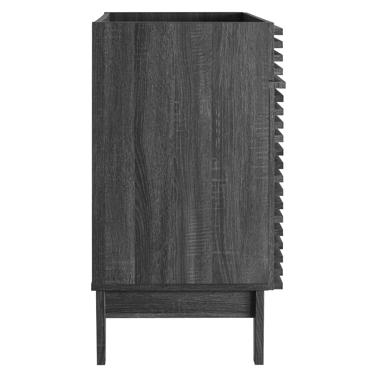 Modway Render 30" Particleboard and Laminate Bathroom Vanity Cabinet in Charcoal