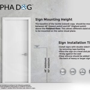 ALPHA DOG ADA SIGNS - Emergency Exit Sign with Braille for Your Business, 4x8 Inch, ADA Compliant, Indoor or Outdoor, Easy Installation, Made in the USA, Brushed Metal