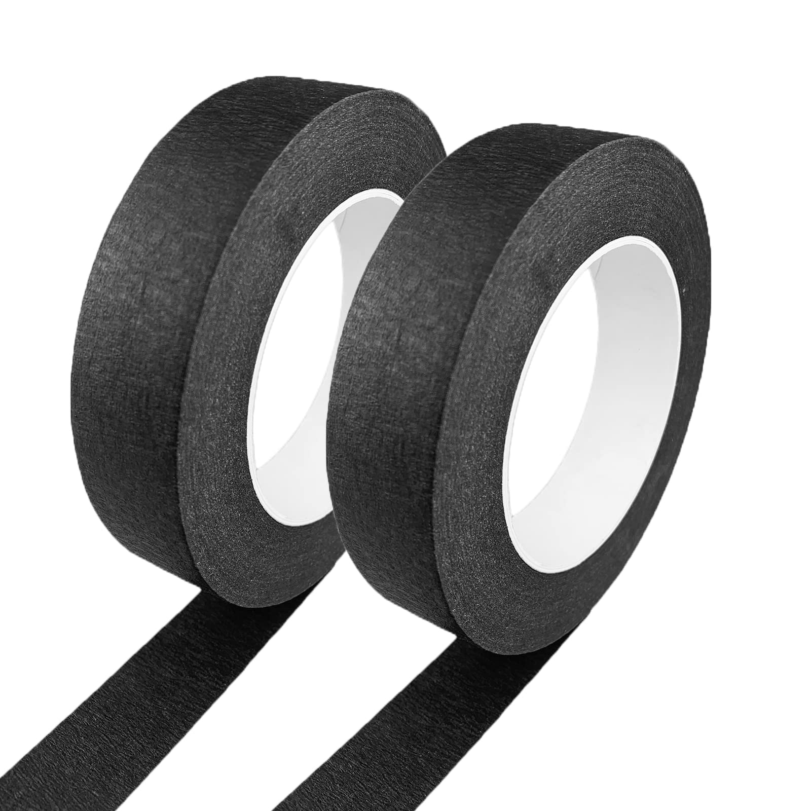 Zellykool Masking Tape 1 Inch, 2 Rolls Painter's Tape 1 Inch x 55 Yards, Painting Adhesive Tape for Painting, Home, Office, School Stationery, Arts, Crafts, Decoration (Black)