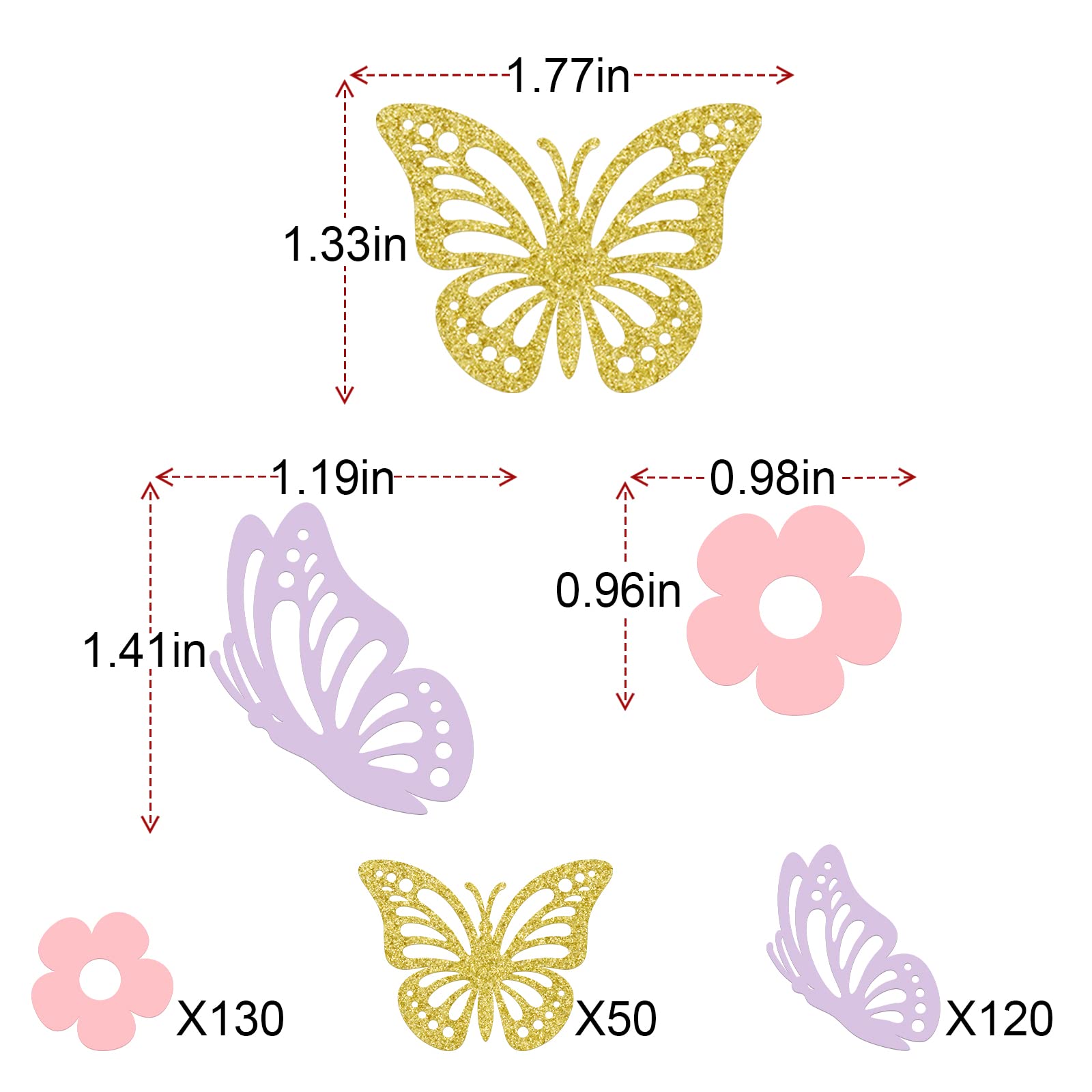 Butterfly Confetti, Spring Summer Flower Butterfly Birthday Party, Butterfly Theme Party, Wedding Bridal Shower, Baby Shower, Birthday, Tea Party Decorations (300 Pcs)