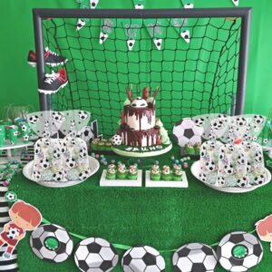 100 Pieces Soccer Goodie Bags, Football Treat Bags Party Favors Clear Candy Cello Bags with Sliver Twist Ties, Football Birthday Party Supplies for Boys Kids Team Gift Snack Bags