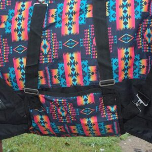 Black Aztec 84 in HILASON 600D Winter Waterproof Poly Horse Blanket Belly Wrap | Horse Blanket | Horse