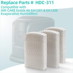 Alocs HDC311 Humidifier Super Filter Wick Replacement Compatible with AIR-Care Essick Air EA1201 & EA1208 Evaporative Humidifiers (3 Pack)