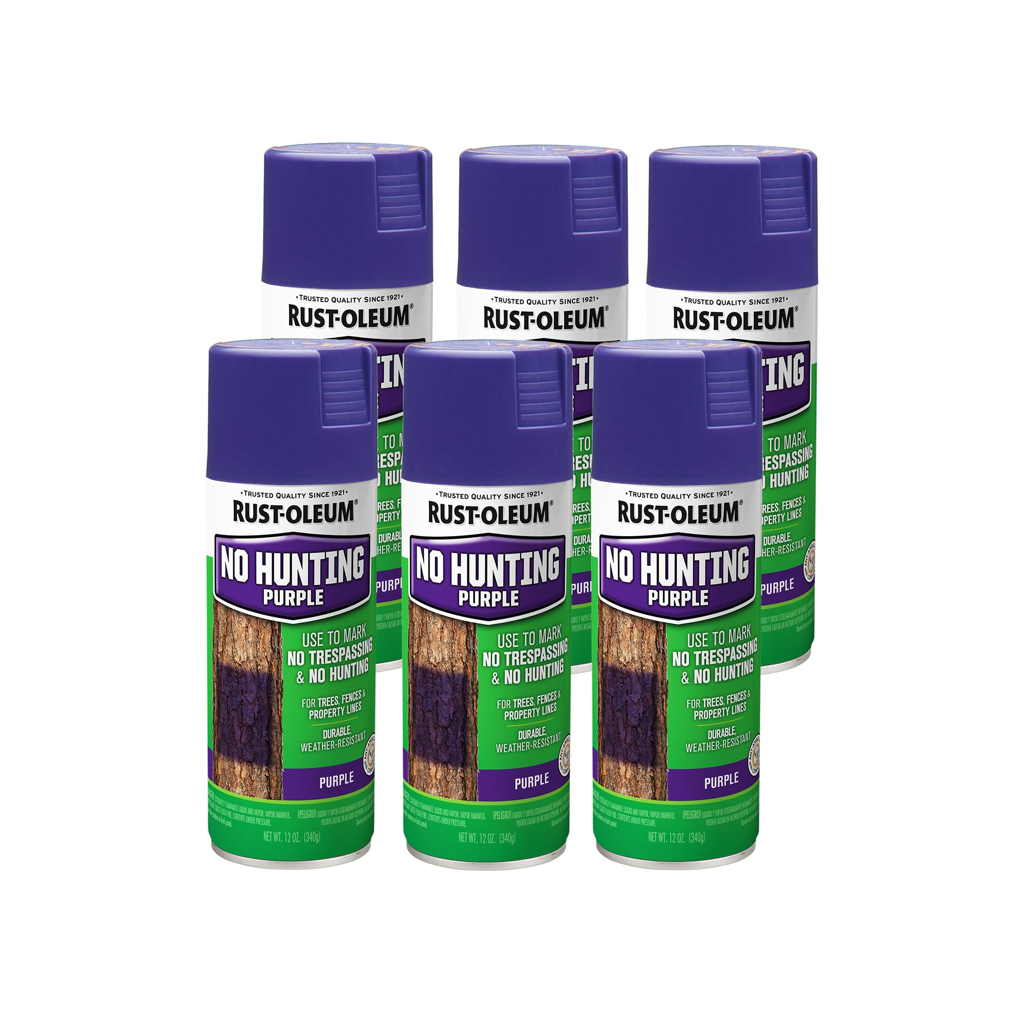 Rust-Oleum 270970-6PK Specialty No Hunting Purple Spray Paint, 12 oz, 6 Pack