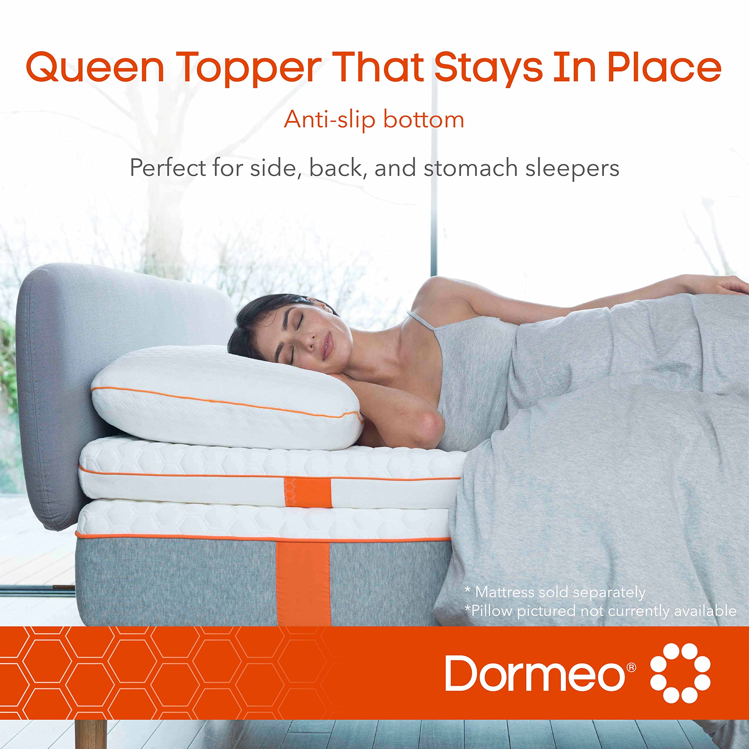 Dormeo Queen Size Mattress Topper and Premium Waterproof Mattress Protector Bundle