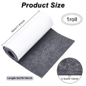 BENECREAT 11.8x78.7inch Gray Self Adhesive Felt Fabric, Drawer Liner for DIY Crafts Sewing Accessories and Jewelry Drawer Box Fabric Peel Stick, 3mm Thick