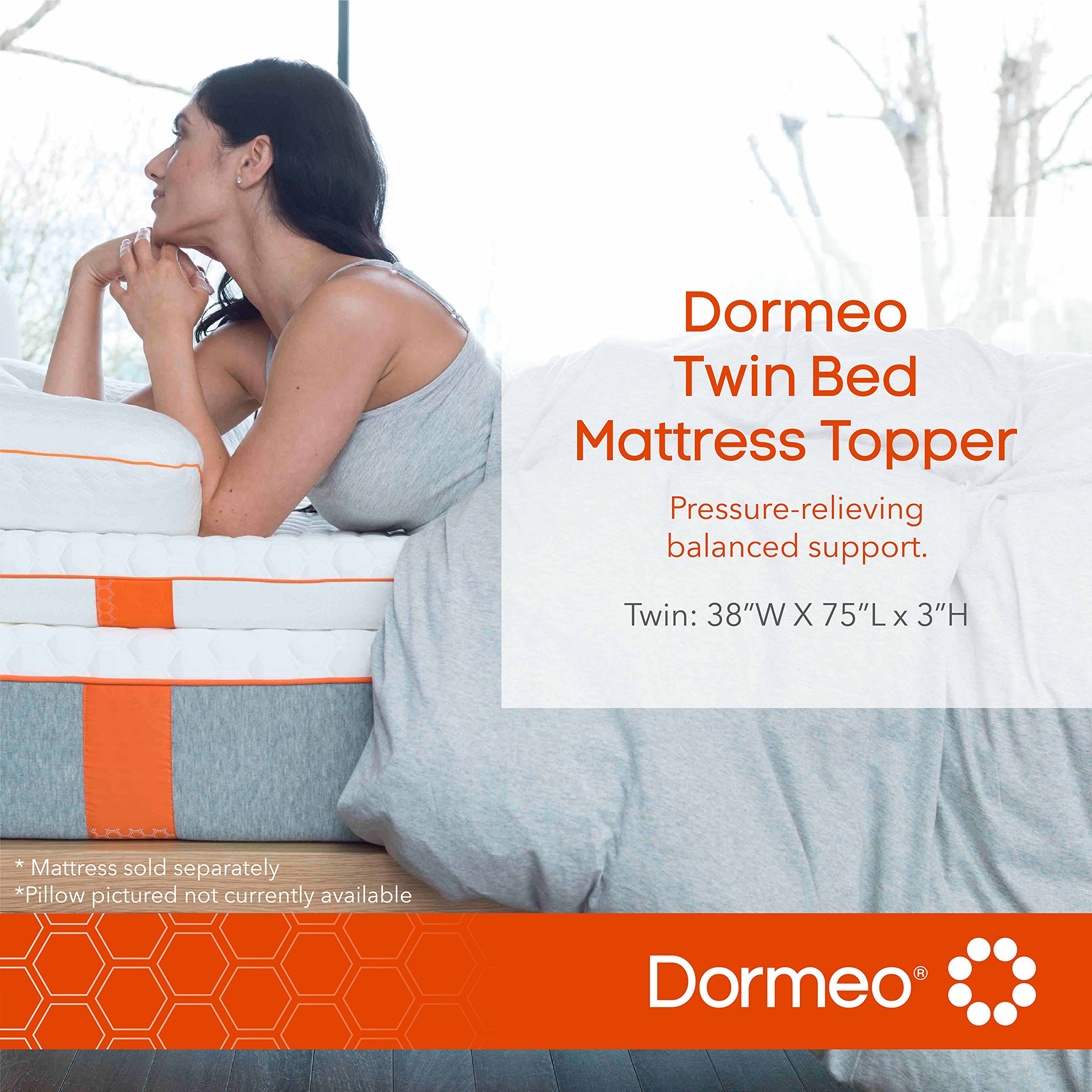 Dormeo Twin Mattress Topper and Premium Waterproof Mattress Protector Bundle