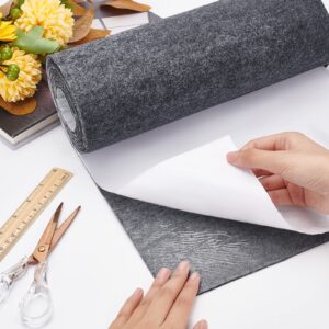 BENECREAT 11.8x78.7inch Gray Self Adhesive Felt Fabric, Drawer Liner for DIY Crafts Sewing Accessories and Jewelry Drawer Box Fabric Peel Stick, 3mm Thick