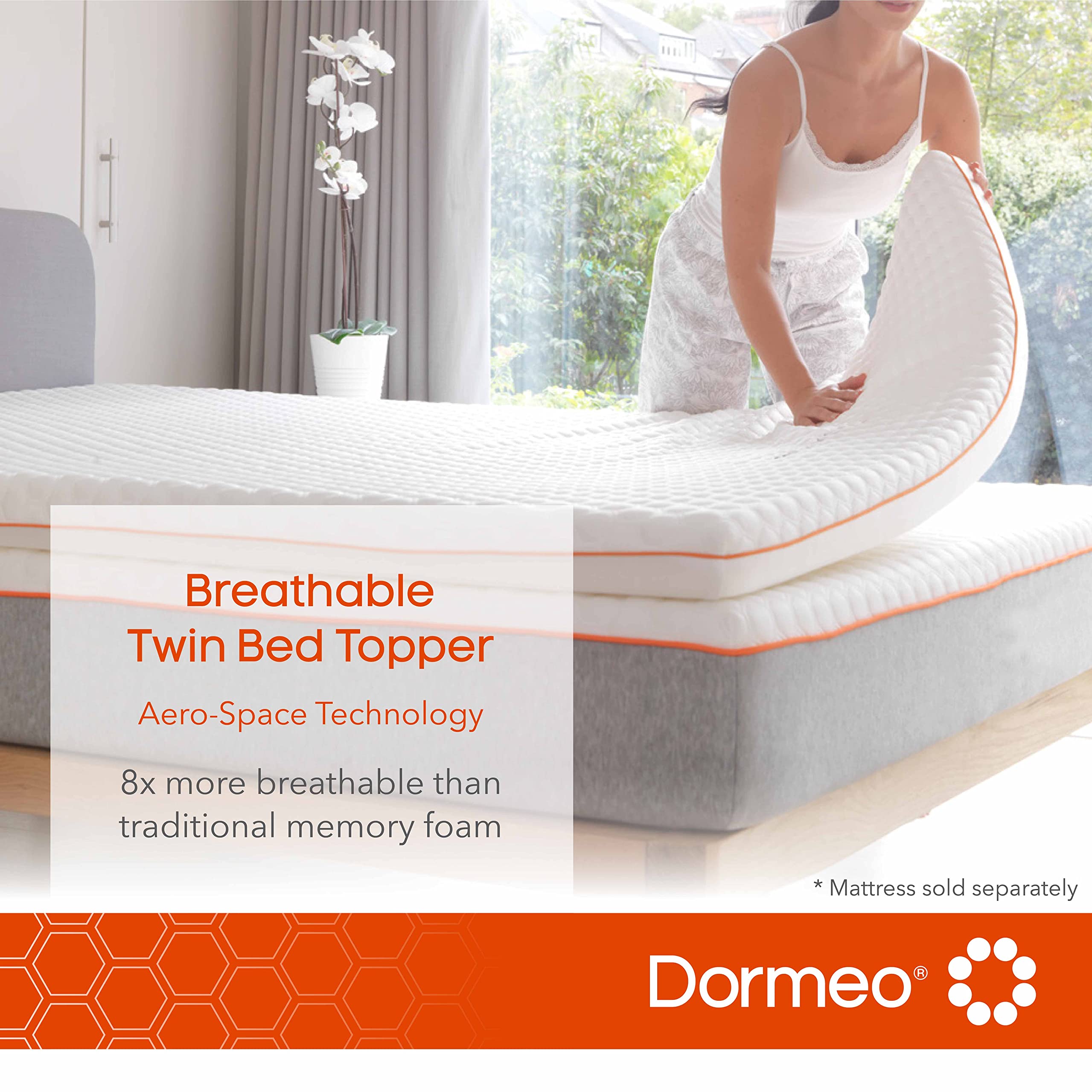 Dormeo Twin Mattress Topper and Premium Waterproof Mattress Protector Bundle