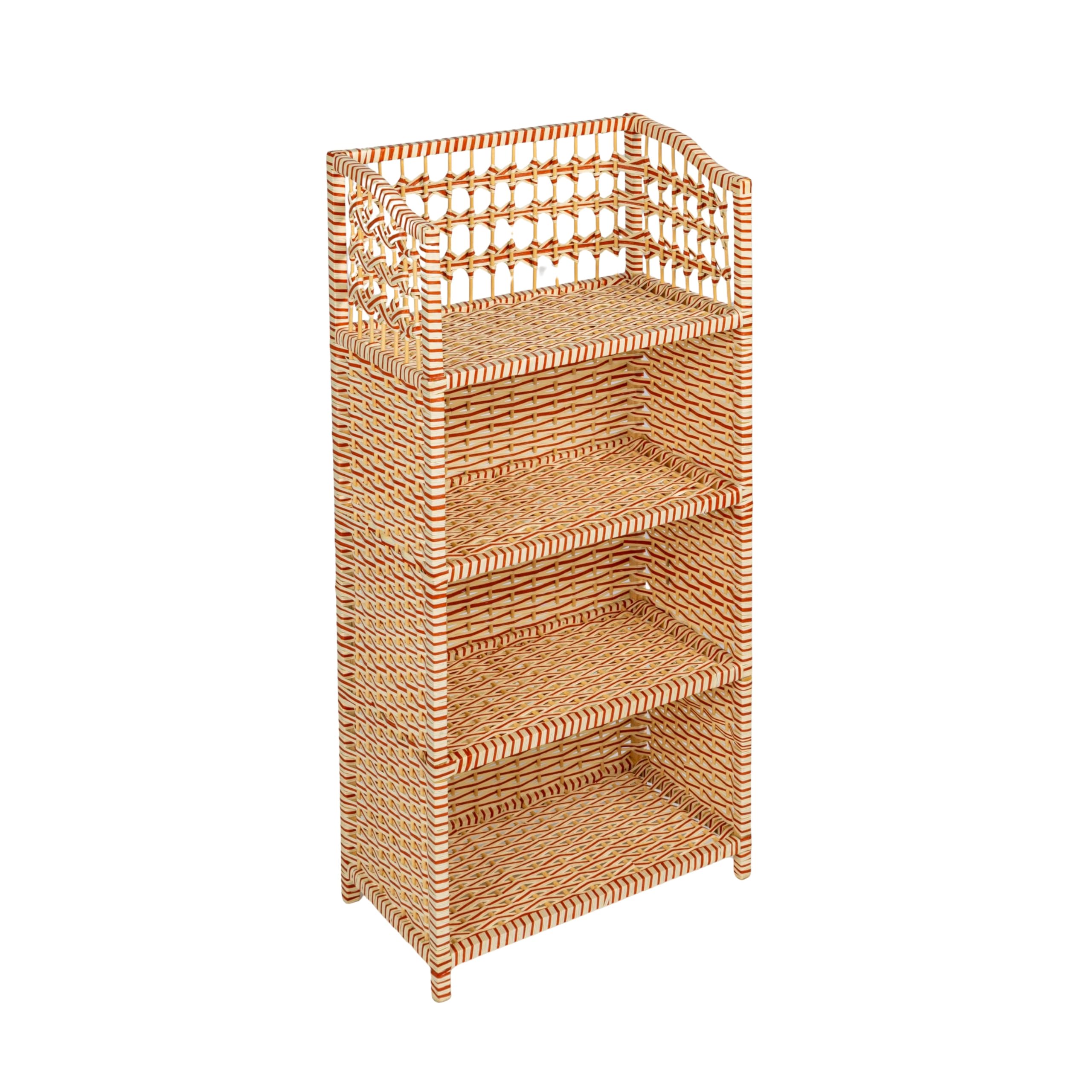 Household Essentials Woven Accent Shelf Cream and White Paper Rattan