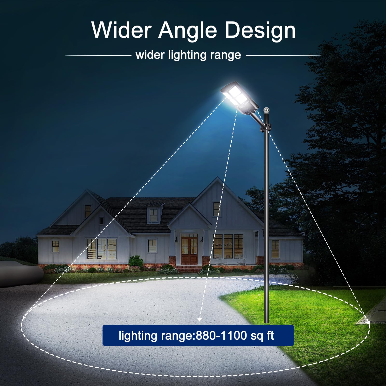 KingHe Solar Street Lights Outdoor Waterproof - 400W Dusk to Dawn Solar Parking Lot Lights,Security Flood Lights with Motion Sensor Control for Yard, Path, Garage,Home, Commercial Grade