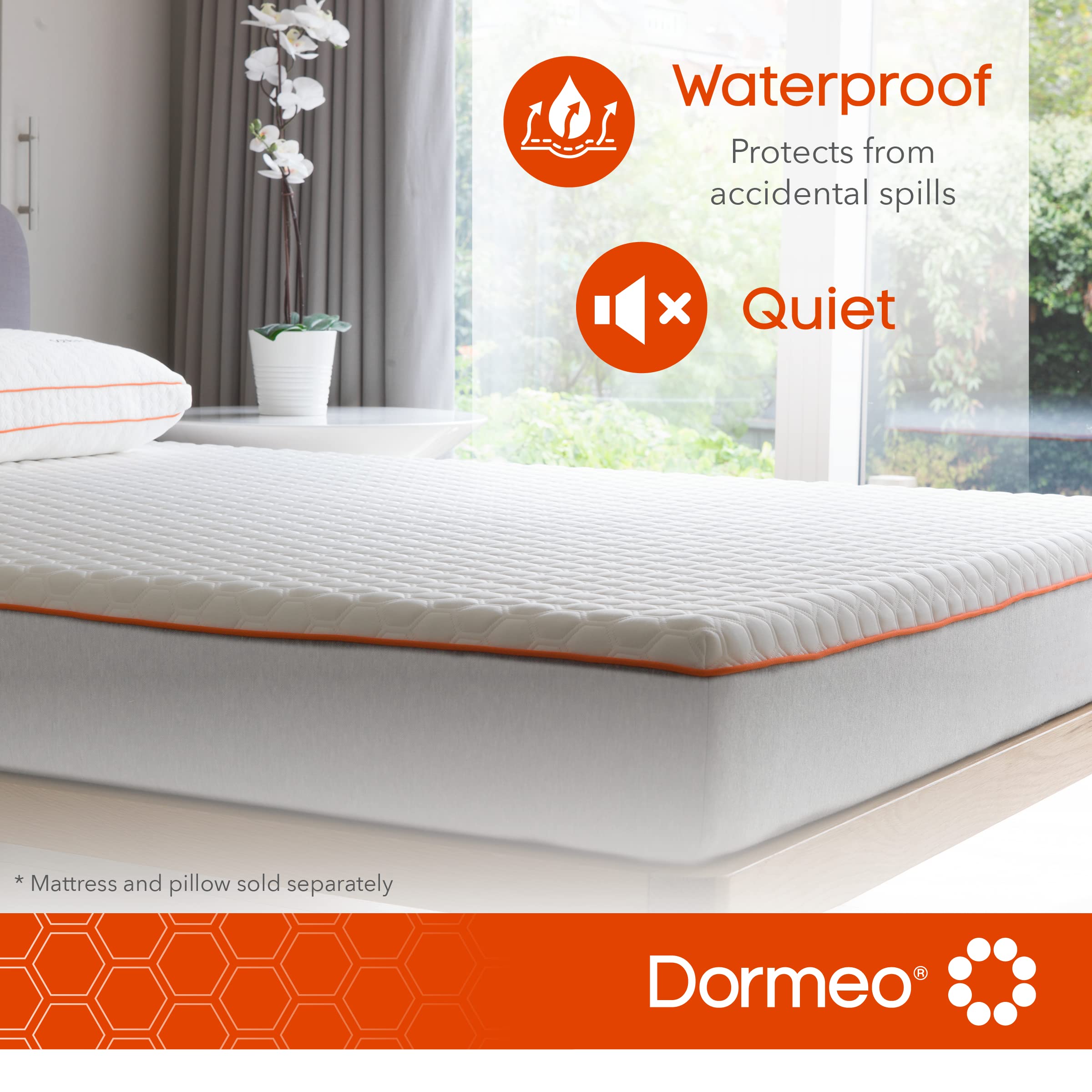 Dormeo Queen Size Mattress Topper and Premium Waterproof Mattress Protector Bundle