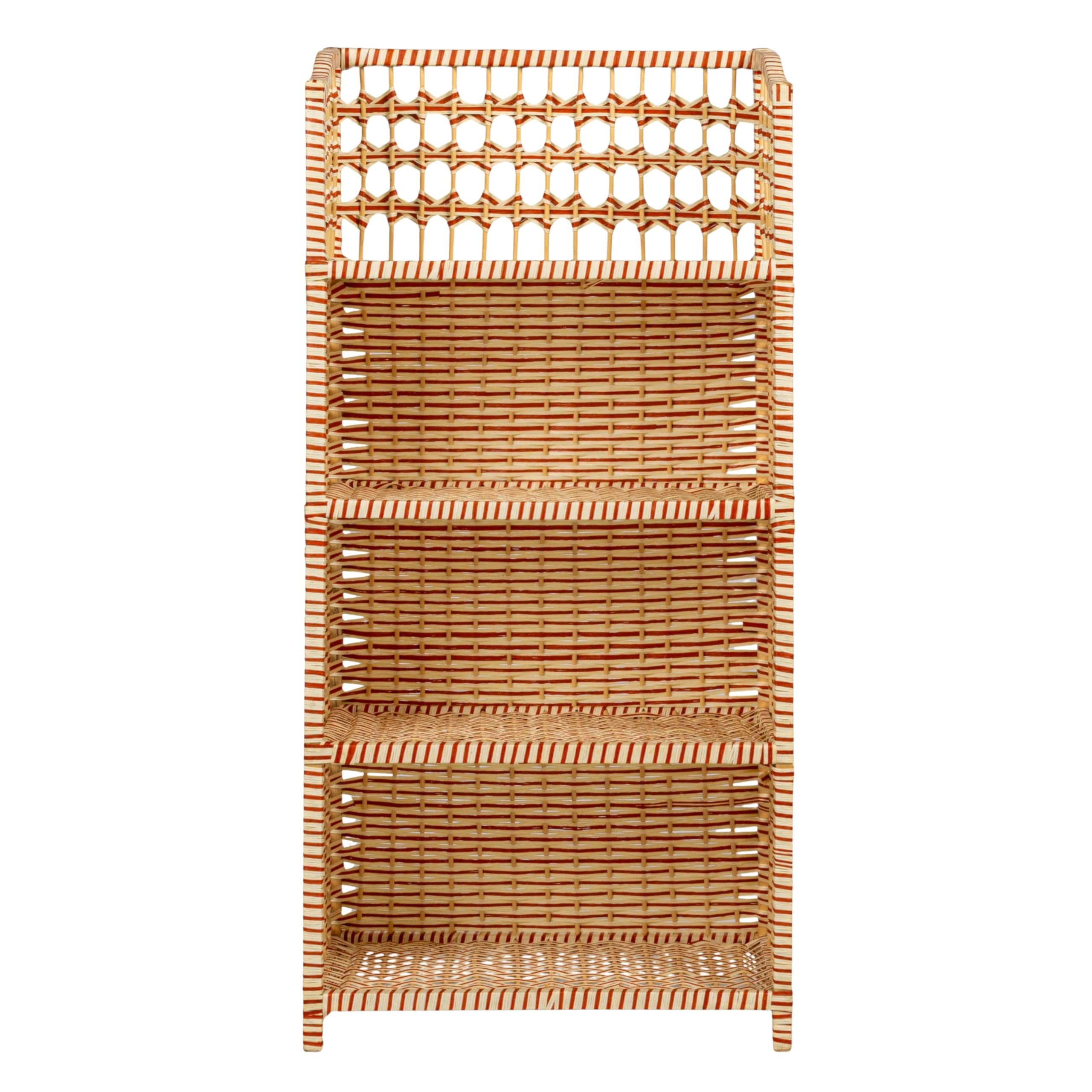 Household Essentials Woven Accent Shelf Cream and White Paper Rattan