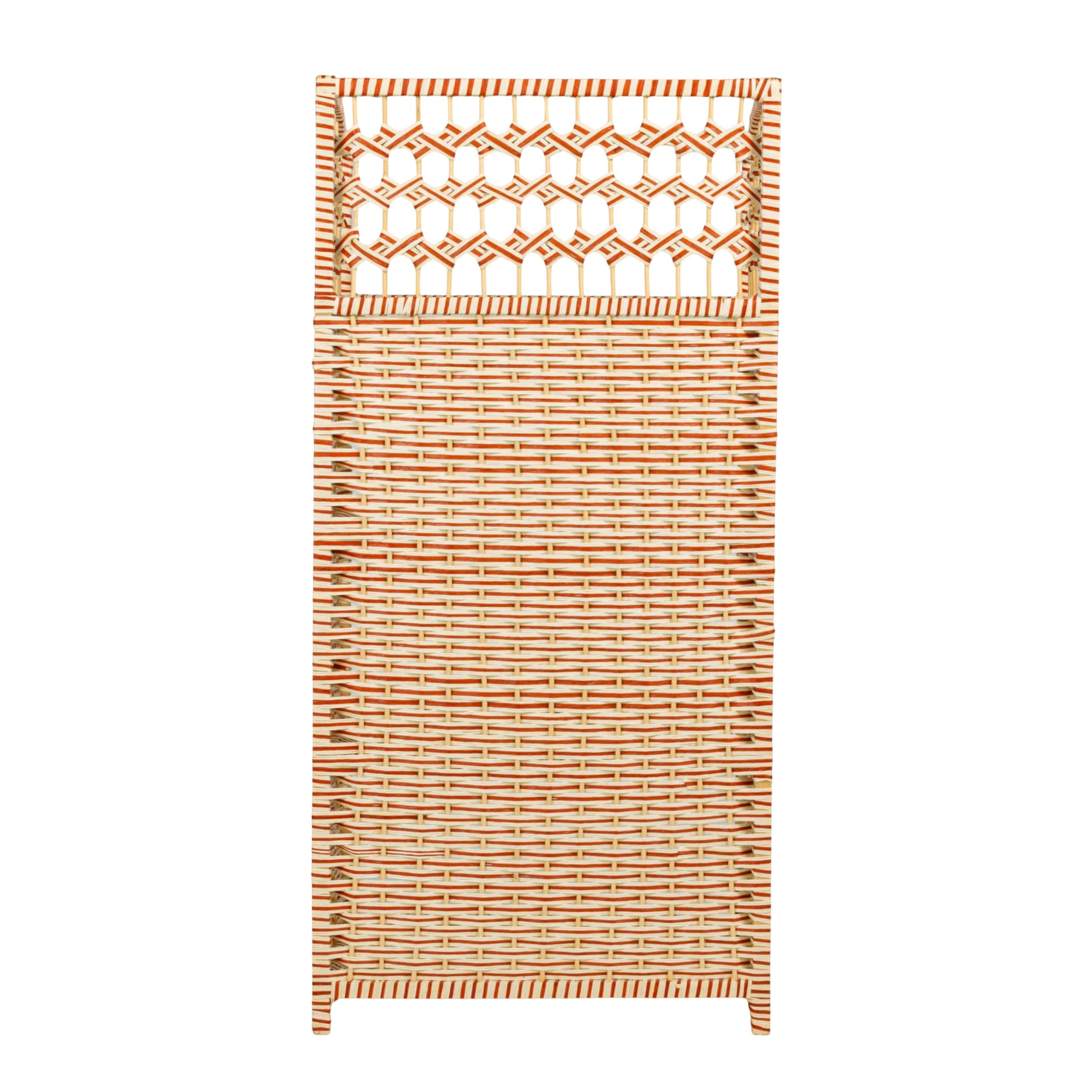 Household Essentials Woven Accent Shelf Cream and White Paper Rattan