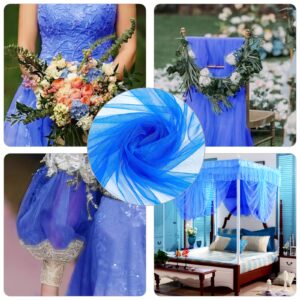 OLYCRAFT 79x63" Royal Blue Tulle Fabrics Bolt Net Chinlon Tulle Fabric Gauze Mesh Ribbon Tulle for Wedding Party Event Decorations Gift Wrapping DIY Sewing Crafts