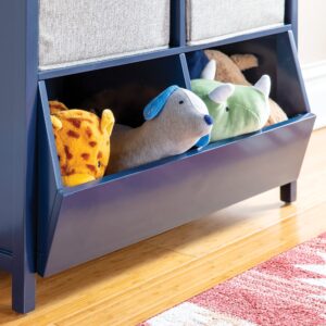 Martha Stewart Kids' Jr. Toy Storage Organizer with Bins - Navy: Wooden Multi-Purpose Bookcases and Toy Storage Organizer; Homeschool and Classroom Furniture