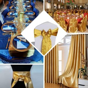 Efavormart 54" x 10 Yards Super Shiny Polyester Fabric Bolt Wedding Party Bows Decoration Sewing Craft Bridal Supplies - Gold