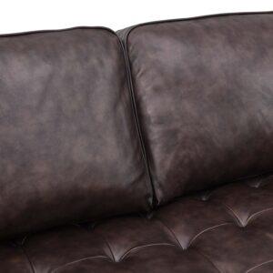 Modway Valour 98" Modern Style Leather Sectional Sofa in Brown