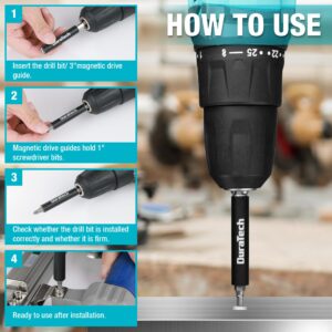 DURATECH 53-Piece Screwdriving Bit Set with Tough Case, S2 Steel Screwdriving Set with 3" Magnetic Drive Guide, 1", 2" & 3" Long Screwdriver Bit Assorted Set for Drill Drivers