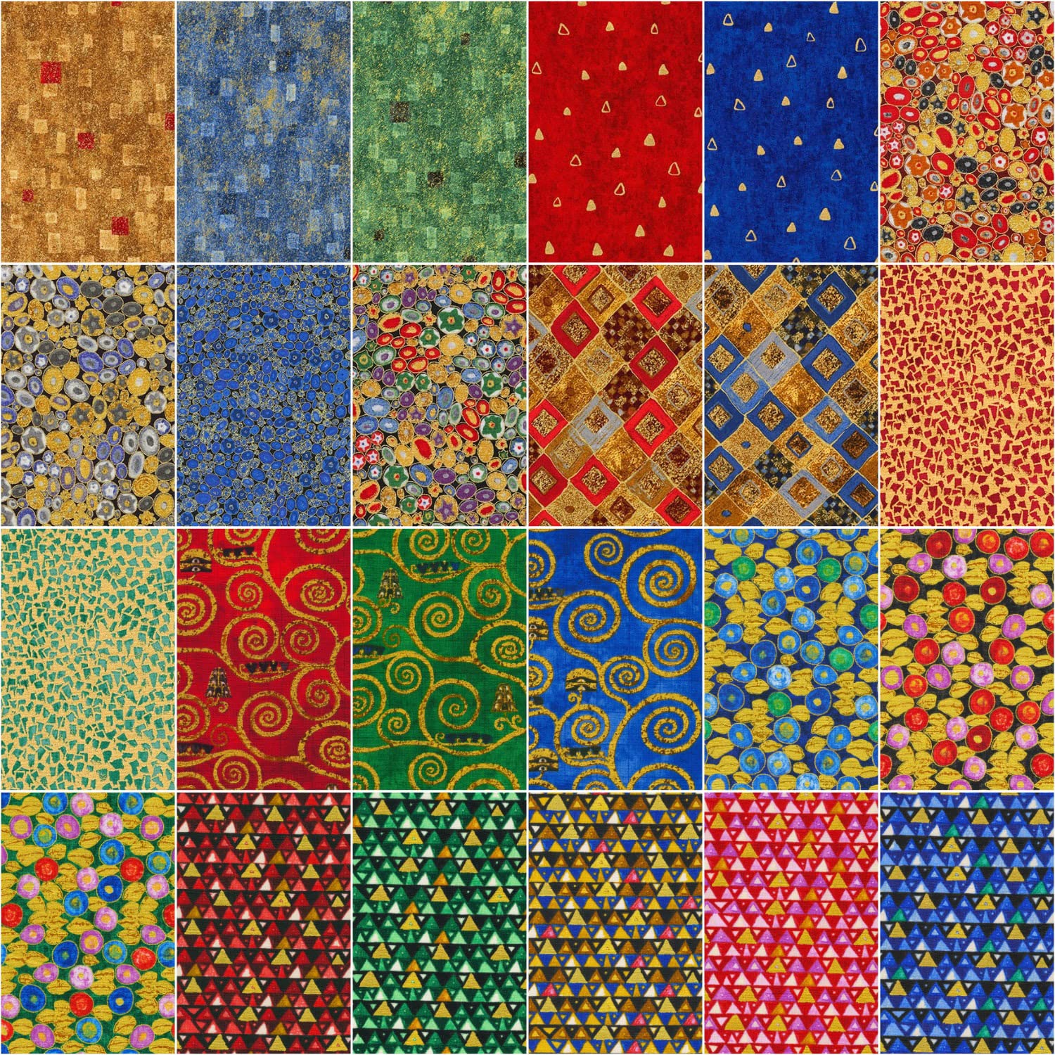 Gustav Klimt Multi Charm Square 42 5-inch Squares Charm Pack Robert Kaufman Fabrics CHS-1084-42