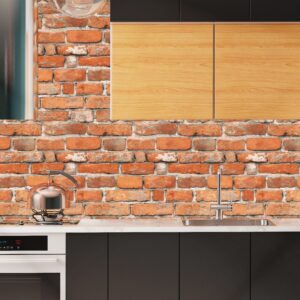 Faux Brick Peel and Stick Wallpaper 17.7" x 78.7" Contact Paper for Cabinets 3D Brick Wall Backdrop Self-Adhesive Wallpaper Red Brick Textured Vintage Removable Wallpaper for Fireplace Kitchen Vinyl