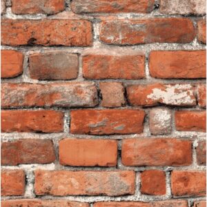 Faux Brick Peel and Stick Wallpaper 17.7" x 78.7" Contact Paper for Cabinets 3D Brick Wall Backdrop Self-Adhesive Wallpaper Red Brick Textured Vintage Removable Wallpaper for Fireplace Kitchen Vinyl