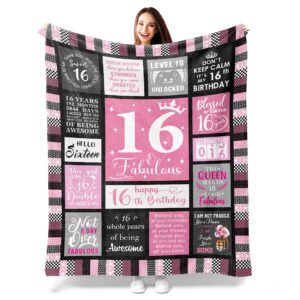 sweet 16 gifts for girls, 16 year old girl gifts for birthday, gifts for 16 year old girl, 16th birthday gifts for girl, sweet sixteen gifts for girls, 16th birthday decorations blanket 60"x50"