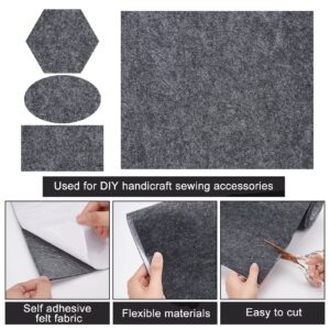 BENECREAT 11.8x78.7inch Gray Self Adhesive Felt Fabric, Drawer Liner for DIY Crafts Sewing Accessories and Jewelry Drawer Box Fabric Peel Stick, 3mm Thick