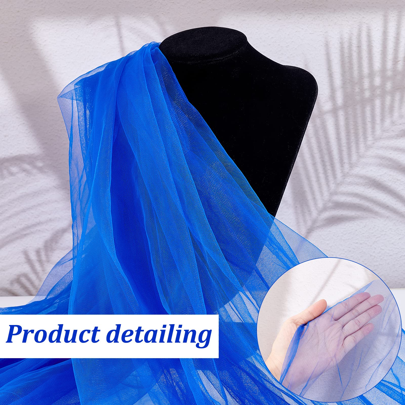 OLYCRAFT 79x63" Royal Blue Tulle Fabrics Bolt Net Chinlon Tulle Fabric Gauze Mesh Ribbon Tulle for Wedding Party Event Decorations Gift Wrapping DIY Sewing Crafts