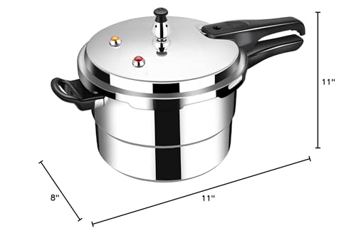 9.5 Quart Pressure Cooker Aluminum Alloy with Multiple Safety - Double Option Gas and Induction 26CM = 9 Liter + Extra Gasket