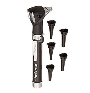 welch allyn pocket fiber optic otoscope black (22840)