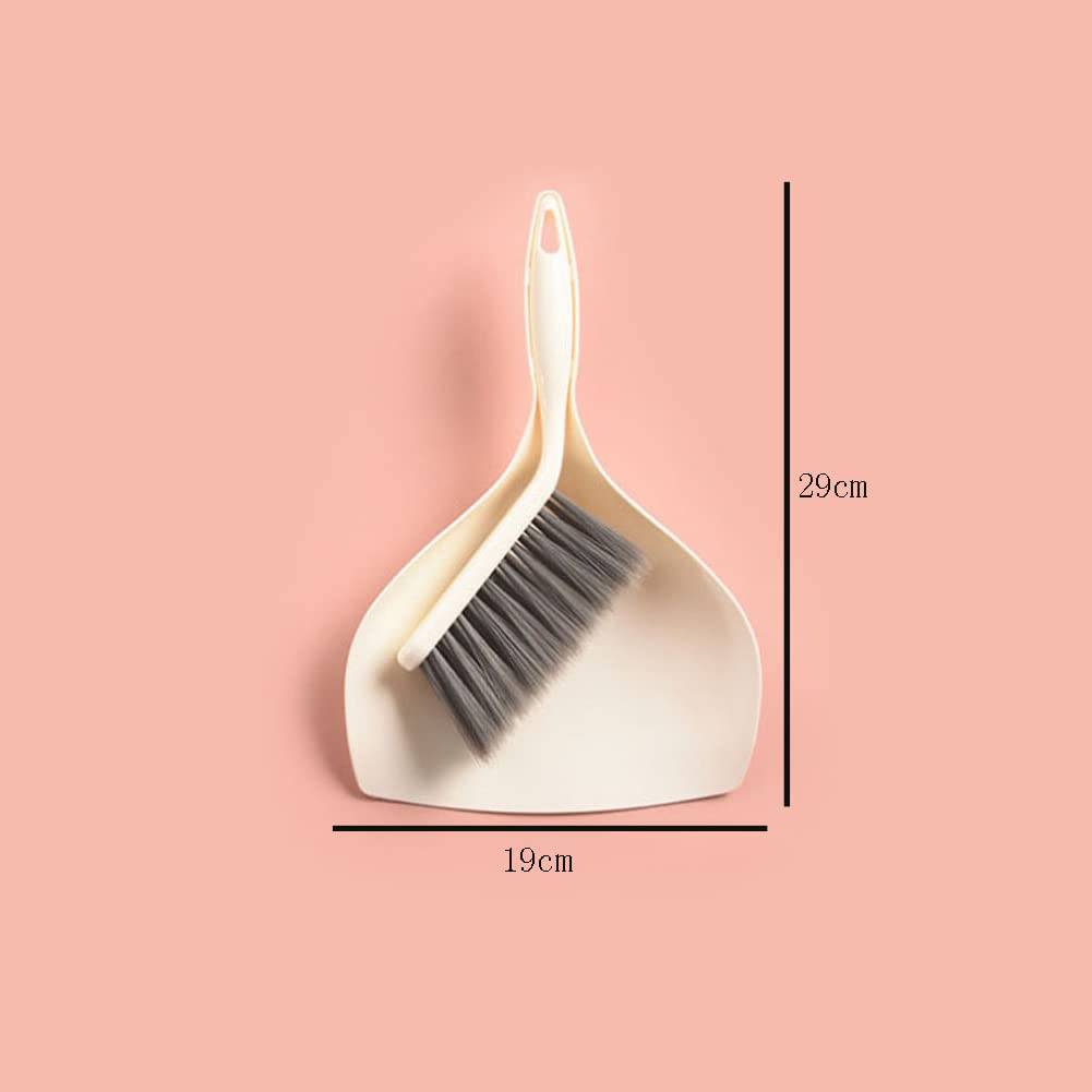 1 Set Mini Broom and Dustpan Set Small Dustpan and Brush Set Mini Hand Held Broom and Dustpan Set Small Dust Pans with Brush Set Dust Pan and Brush Set, Beige