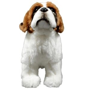 FRANKIEZHOU Saint Bernard Realistic Dog Stuffed Animal-Brown 10.24",Puppy Plush Toy, Dog Stuffed Animal,Soft and Durable, Toy for Boy,Girl Toys,Gifts for Kids, Pillow Gift,Home Decor,Hugging Toy