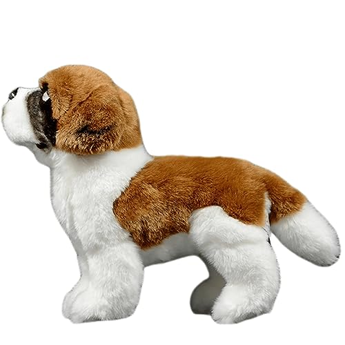 FRANKIEZHOU Saint Bernard Realistic Dog Stuffed Animal-Brown 10.24",Puppy Plush Toy, Dog Stuffed Animal,Soft and Durable, Toy for Boy,Girl Toys,Gifts for Kids, Pillow Gift,Home Decor,Hugging Toy