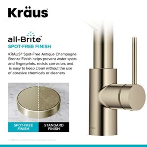 KRAUS Oletto 2-in-1 Commercial Style Pull-Down Single Handle Water Filter Kitchen Faucet for Reverse Osmosis or Water Filtration System in Spot-Free Antique Champagne Bronze, KFF-2631SFACB