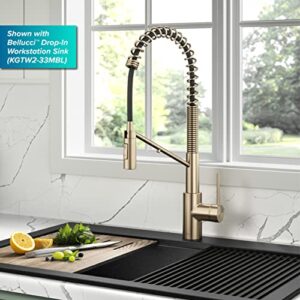 KRAUS Oletto 2-in-1 Commercial Style Pull-Down Single Handle Water Filter Kitchen Faucet for Reverse Osmosis or Water Filtration System in Spot-Free Antique Champagne Bronze, KFF-2631SFACB