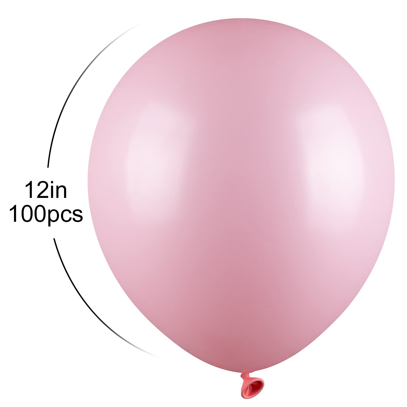 100pcs Pink Balloons,12 inch Latex Balloons, Thickened Pastel t Pink Party Balloons for Valentine’s Birthday Baby Shower Gender Reveal Wedding Party Decorations(With 2 Pink Ribbons)