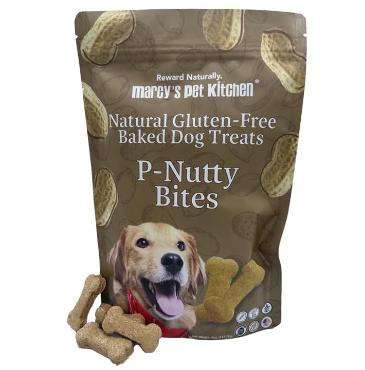 Marcy's Pet Kitchen- All Natural, Crunchy, Peanut Butter Dog Treats - Vet Approved- Homemade - Vegan, Gluten Free, Human Grade Ingredients - Crunchy-Made in The USA, Healthy Peanut Butter Dog Treats