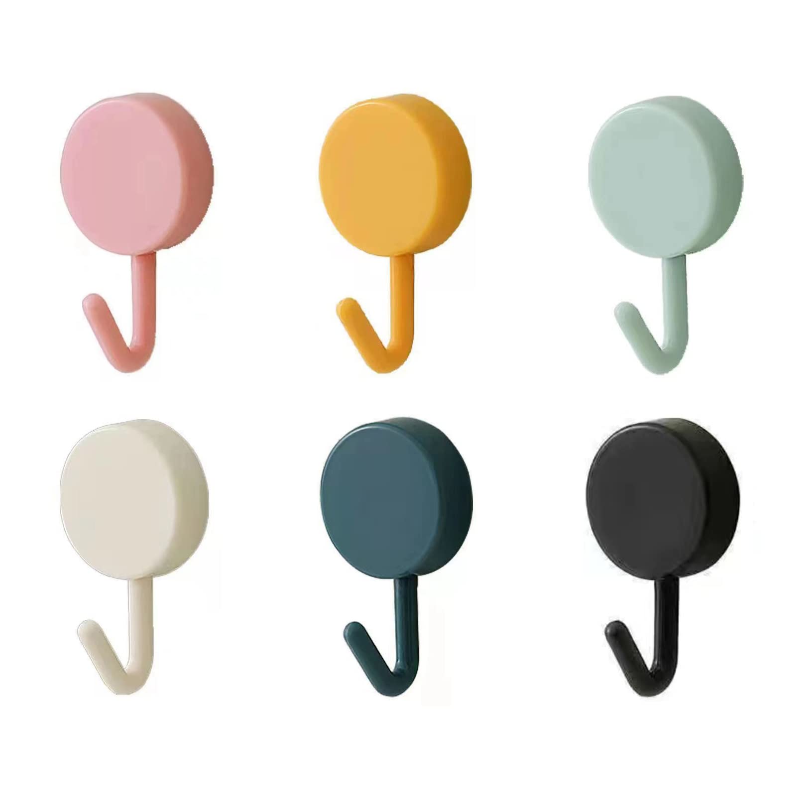 DHDestined Fateful 6 Pack Adhesive Hooks Cute Utility Hooks, Key Hooks for Wall Decorative, for Hanging Hat, Towel, Key, Towel Hook Wall Mount for Home, Kitchen, Bathroom, Office