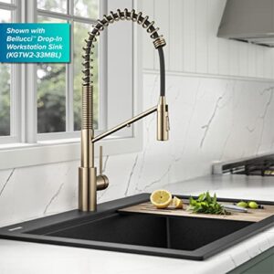 KRAUS Oletto 2-in-1 Commercial Style Pull-Down Single Handle Water Filter Kitchen Faucet for Reverse Osmosis or Water Filtration System in Spot-Free Antique Champagne Bronze, KFF-2631SFACB