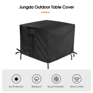 Jungda Outdoor Table Cover for Patio Bar Height Table,28 Inch Square Outdoor Bistro High Top Table Cover,Waterproof Patio Furniture Cover for Small Tall Table - 28 X 28 X 39 Inch