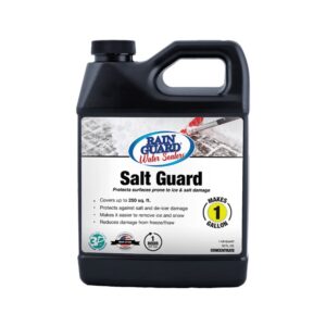 rain guard water sealers sp-1001 salt guard concentrate makes 1 gallon - clear natural finish - penetrating protection for concrete and masonry from road salt, freeze thaw, and ice damage