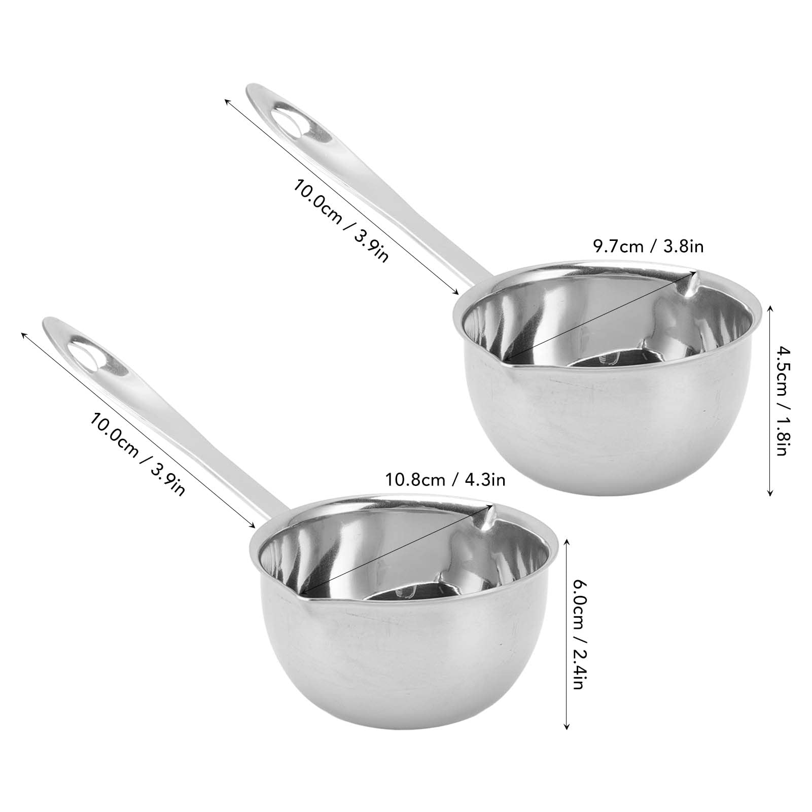 Milltrip Butters Warmer Pot, Small Saucepan, Butters Warmer Pot All in One Flat Induction Bottom Stainless Steel Mini Butters Hot Pot Milk Pot Small Saucepan (300 ml)