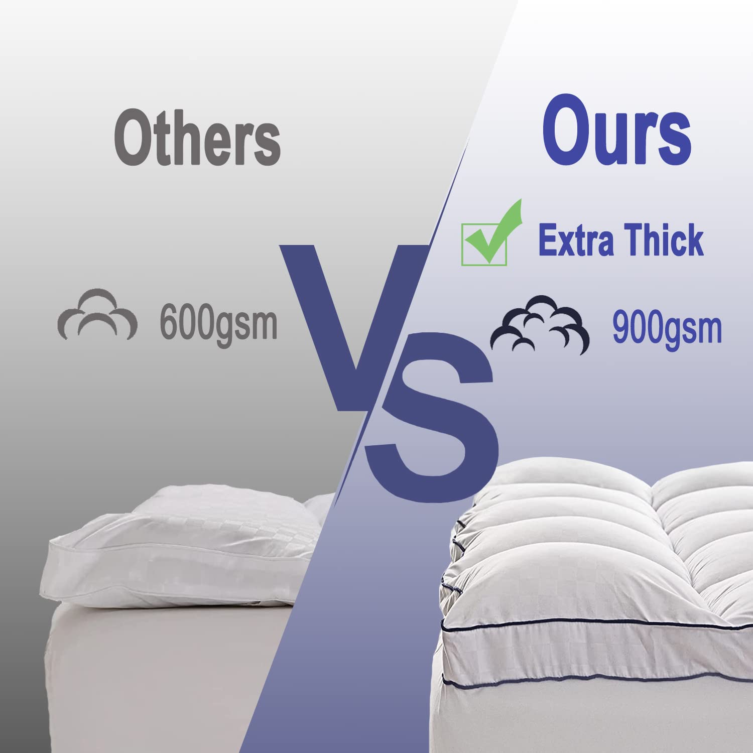 SWTMERRY Queen Size Mattress Pad Topper - Extra Thick Quilted Fitted Mattress Protector Pillow Cotton Top with 21" Deep Pocket for 8-24 inches Mattress,Soft and Breathable Bed Topper Cover