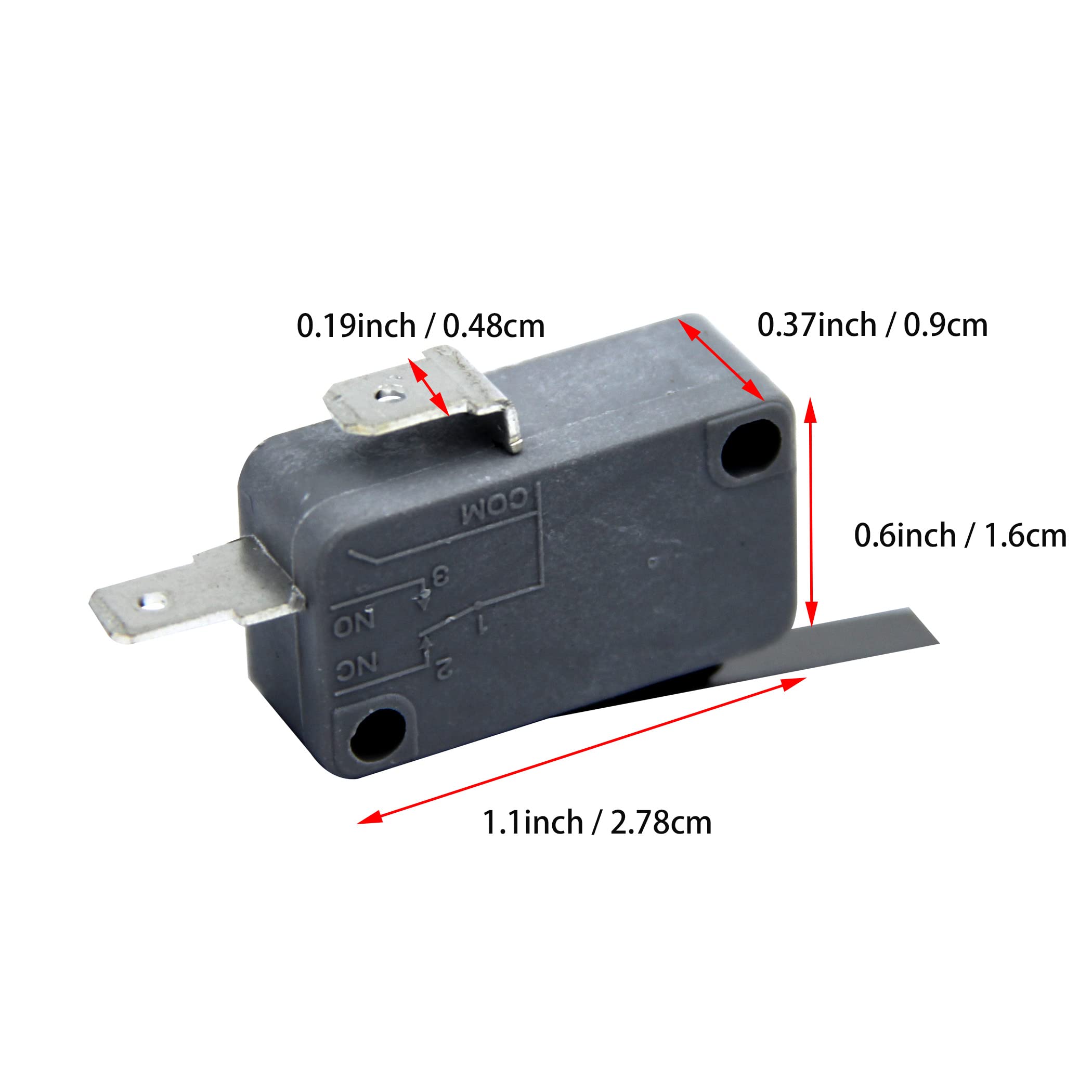 4 Packs WR23X10783 Refrigerator Dispenser Switch Compatible with GE Hotpoint Refrigerator PS8259956 WR23X10171 2695743 WR23X10224 6600JB3001E,Terminal Width 3/16'' (Normally Open) -Silver Gray