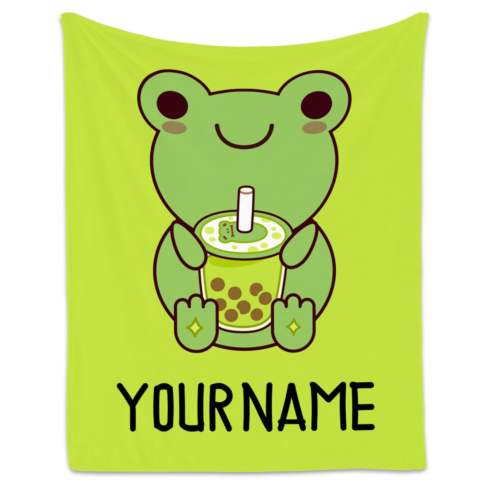 Personalized Frog Blanket Gifts, Frog Gifts for Girls Women Mom, Custom Gifts for Her & Daughter, Kids Throw Blanket for Boys, 60"x80" Cute Soft Plush Blankets for Bed Living Room