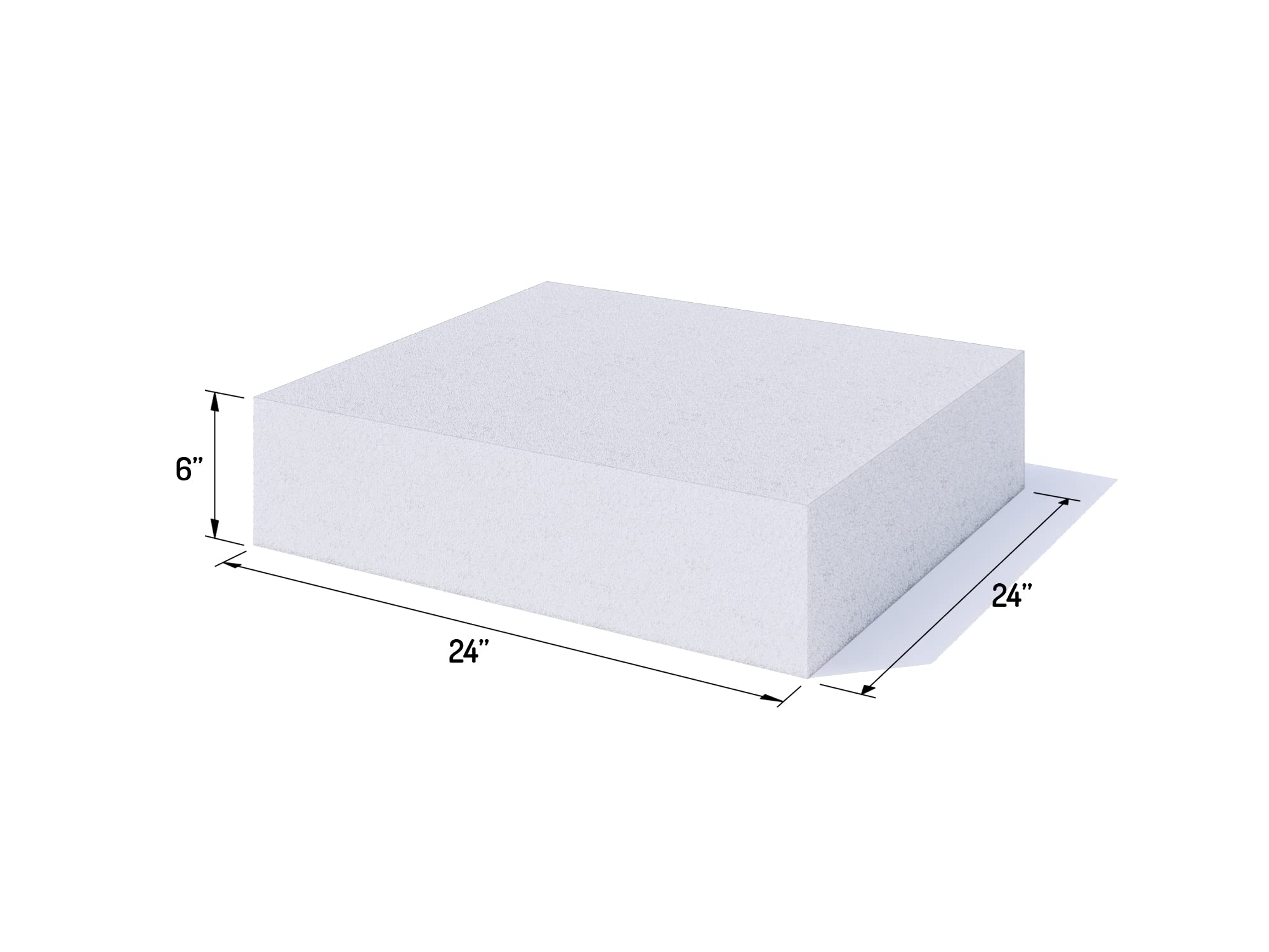 Foamy Foam High Density 6 inch Thick, 24 inch Wide, 24 inch Long Upholstery Foam, Cushion Replacement