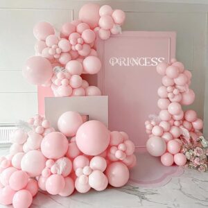 pink balloons double stuffed pink balloon garland light pink balloons different sizes 18/12/5 inch pastel pink balloon arch kit for birthday baby shower gender reveal bridal party decorations