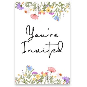 Wildflower Birthday Party Invitations with Envelopes Set of 20 Spring Summer Wildflower Birthday Party Invites Fill in Blank